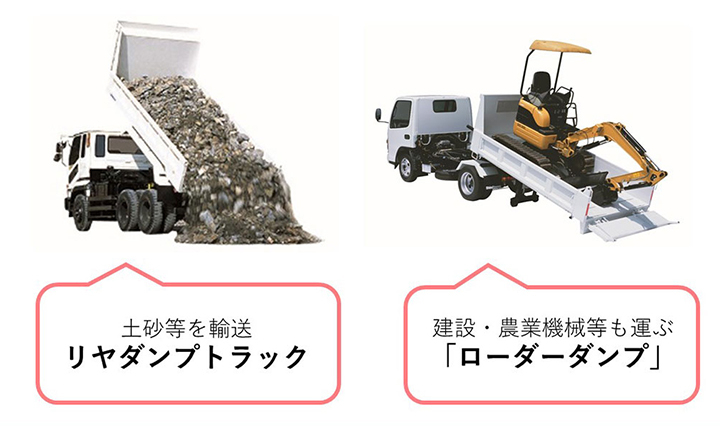 新明和のダンプトラックは、さまさまな機種をラインアップ