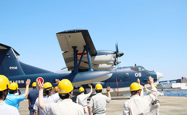 US-2型救難飛行艇」8号機を防衛省海上自衛隊に納入しました | 新明和 ...