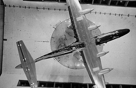 Wooden amphibian model in wind tunnel test