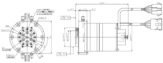 エアスピンドル [SPM30C型] 主要寸法図