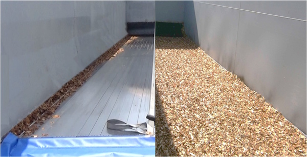 木製チップ排出後の残量比較