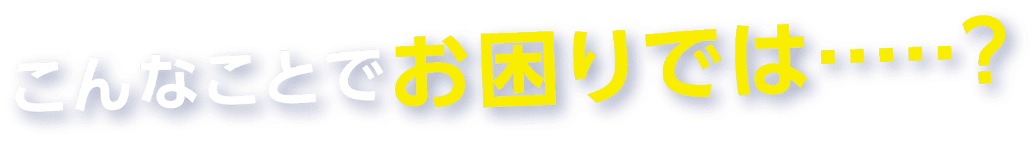 こんなことでお困りでは.....？