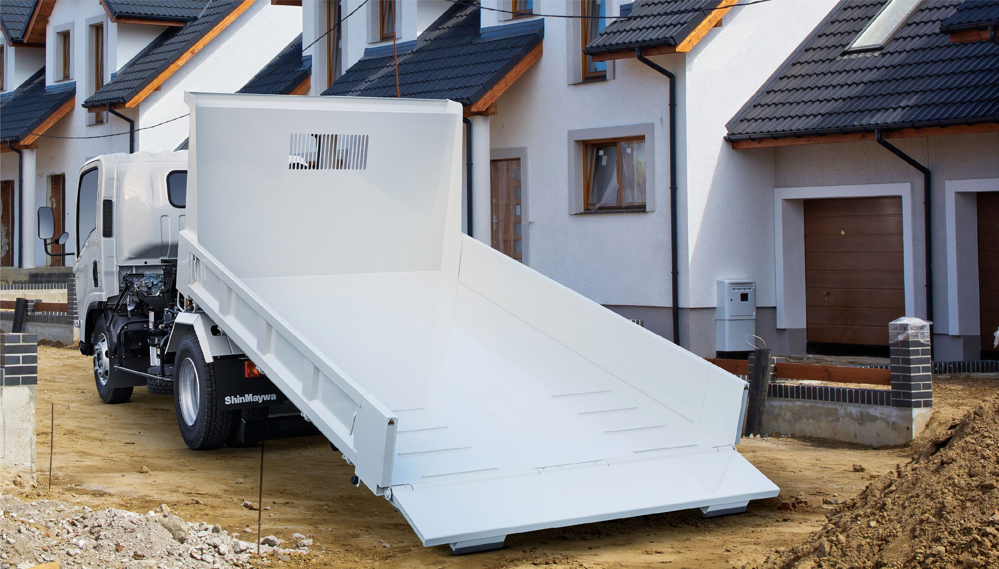 エフゲート付ローダーダンプなら積み降ろし作業やテールゲート開閉がラクラク。